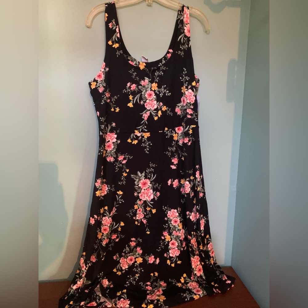 Black floral dress